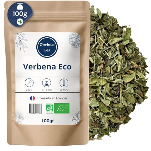 Hojas de Verbena Orgánicas en Hoja Suelta – Té Herbal y Relajante – Aloysia Citriodora Palau – Agricultura ecológica – Envasado en Francia – Bolsa de 100 g (50 tazas)