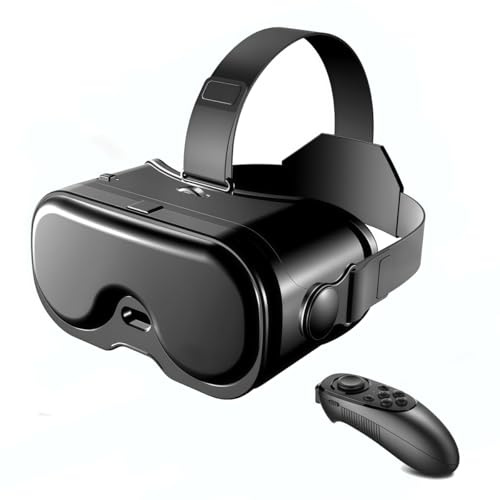XUMIUZIY VR-headset för Telefon, 3D VR-glasögon med Bluetooth-kontroll, HD 120° FOV Anti-Blue Light-linser och Justerbara Växlar, 3D Virtual Reality-headset för 5-7 Tums Telefon