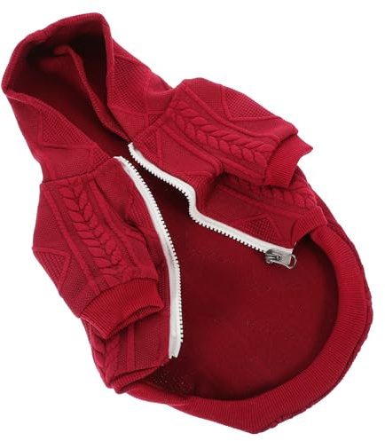 KOMBIUDA Hunde Kapuzenpullover Warm mit Reißverschluss Wintermantel aus Weichem Strick für Kleine Hunde Kuschelige Hundebekleidung für Kalte Jahreszeiten