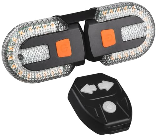 Blinker mit kabelloser Fernbedienung, 600 mAh Akku, 12,9 x 12,9 cm, 5 Modi, 5 m Fernbedienung, 45 Stunden Laufzeit, Sicherheit beim Radfahren