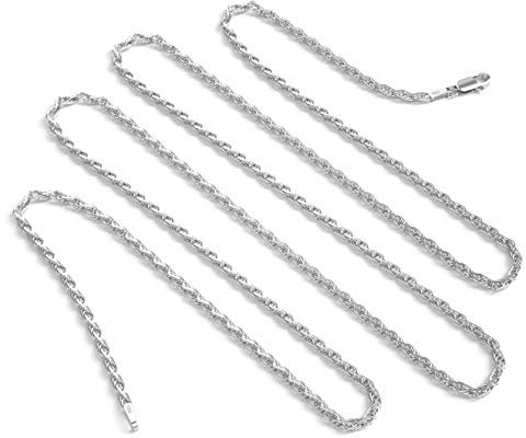 925 Sterling Silver 2.5 MM Diamond Cut Rope Chain Necklace for Men Women & Girls Upgraded Lobster Claw Clasp Made in Italy 16 18 20 22 24 30 and 36 Inch