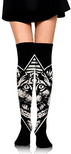 A Three Eye Cat Compression Socks for Men & Women - Best for Running, Nurses, Shin Splints, Flight Travel, Skiing & Maternity Pregnancy - Boost Athletic Stamina & Recovery
