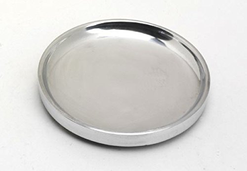 Kerzenteller, Dekoteller Alu Silber poliert Ø 10 cm ideal für Kerzen, Taufkerzen, Hochzeitskerzen