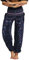Nuofengkudu Damen Hippie Haremshosen mit Taschen Leichte Boho Muster Bunt High Waist Yogahosen Sommer Lockere Aladin Hosen Marineblau One Size