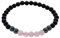 LTC Designs 6mm Black Tourmaline and Rose Quartz Metaphysical Healing Yoga Stretch Bracelet of Protection, Love and Stress Relief, 7.5, 7.5 inches, Gemstone, Tourmaline