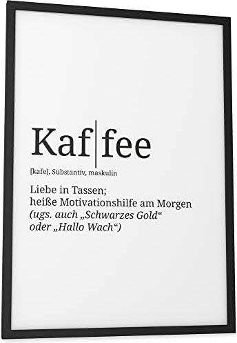 Papierschmiede® Definition: Kaffee, 30x40 cm, Poster für Wohnzimmer, Schlafzimmer, Küche, Esszimmer, Wandbild Geschenk Wanddeko - ohne Rahmen