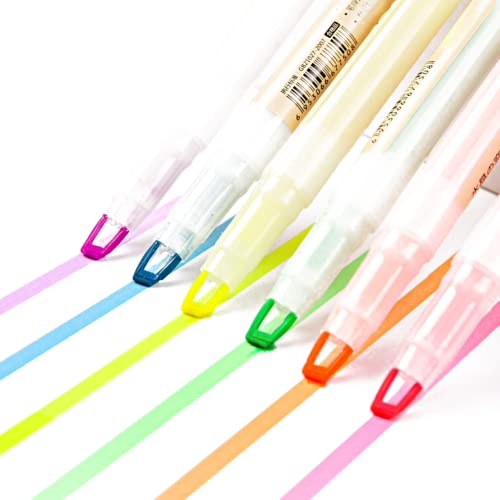 8pcs Doppel Writing 2 in 1 Highlighter Pen Japanisches Briefpapier Maker Pen nette School Supplies Büro