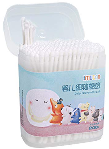 Reinigungsdrehungen 400 Stück Baby Wattestäbchen Ohr Nase Reinigung Q Tipps Ohrhörer Tupfer für Kleinkinder Kleinkinder Kinder Baumwollknospen Tupfer Sauberer