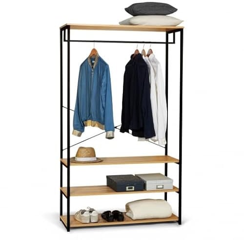 IDMarket - Großer Kleiderschrank DETROIT Industriedesign