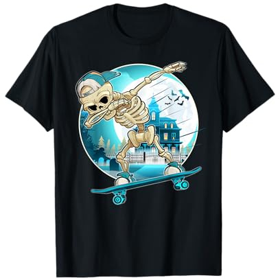 Dabbing Skelett beim Skaten - Skateboard - Fun - Design T-Shirt