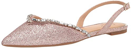 Jewel Badgley Mischka - Ballerine da Donna, Glitter Oro Rosa., 38 EU