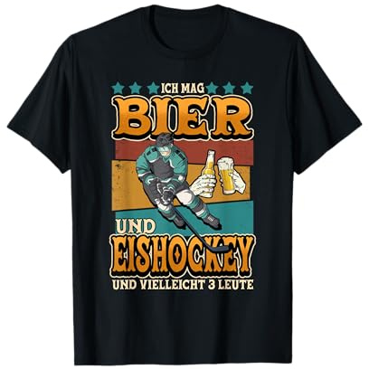 Eishockey Ich mag Bier Lustig Spruch Hockey Geschenk T-Shirt