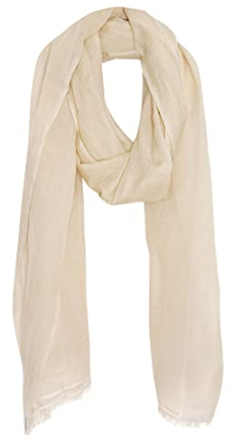 Bovari Pashmina Kaschmir Schal Damen - 70% Kaschmir 30% Seide - extra leicht - 200 x 70 cm (Beige (Hell-Beige))