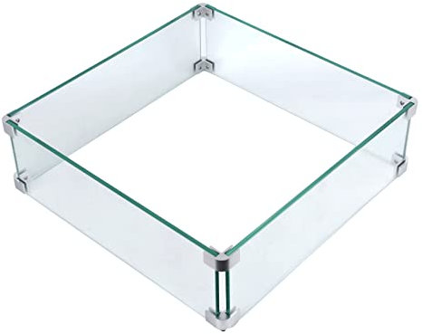 vchin Pare-vent carré de 17,5 cm en verre trempé transparent, avec instructions de montage (français non garanti), tournevis, facile à installer