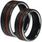 ANAZOZ Partnerringe Wolfram, Verlobungsring Paar Personalisierte gr.57 und gr 62 Schwarzer Ring Breit 8mm mit Holz