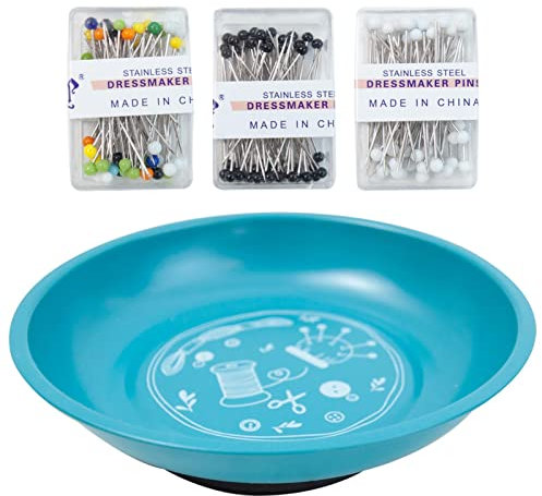 Rooeling Magnetic Pin Bowl - Magnetic Sewing Pincushion with Head Pins | and Sturdy Sewing Machine Magnet Storage Tools for Keeping Your Desktop Tidy