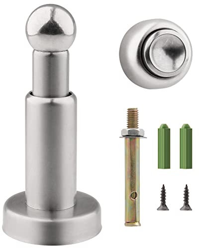 Unlorspy Stainless Steel Magnetic Door Stopper Adjustable Height Magnetic Door Stop with Hardware Hold Your Door Open (Silver)