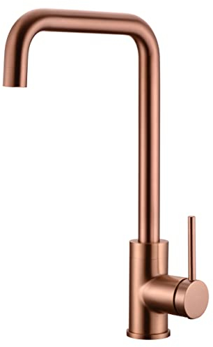 MICE - Robinet de cuisine, mitigeur pour évier avec cartouche céramique Ø 35 mm - Robinetterie élégante de cuisine - Série LOIRA Or rose brossé - GCR004/ORC