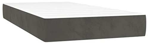 vidaXL Pocketresårmadrass medium mörkgrå 90x200x20 cm sammet