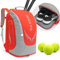 INOXTO 40L Tennisbeutel für Damen und Herren Großer Tennisrucksack kann 2 Tennisschläger halten, Reisen, Camping (Orange)