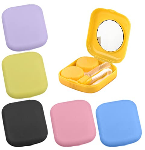 NINVVS 6 Pack Contact Lenses Case, Contact Lenses Storage Case, Contact Lenses Carrying Case with Mirror, Travel Contact Lenses Accessory Case, for Daily Travel, Work