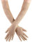Wambere Damen Vintage Spitzen Brauthandschuhe Lange Spitzen Handschuhe für Hochzeit Oper Damen Accessoires,Damen Halb Transparent Tüll Braut Handschuhe,Lang für Hochzeit Abend 40cm,Beige
