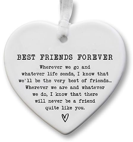 Best Friend's Forever Ceramic Keepsake Heart | Gift for Best Friends - Soulmates, Close Friends, Companion