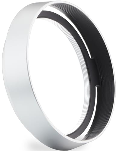 Haoge Gegenlichtblende aus Metall mit Kappe für Leica Q3 Q3-43 Q2 Q-P QP q Typ 116 Typ 116 Kamera, Silber LH-LQOS+FLC-49