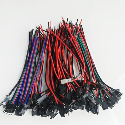GTIWUNG JST 2.0mm SM Steckverbinder, 20 Paar JST 2-poliger Stecker, 5 Paar 3 Pin Stecker Männlichen und Weiblichen Adapter, 5 Paar 4 Pin Verbindungsstecker mit 150 mm Elektrisch Kabel für LED Licht