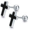Unisex Herren Kreuz Schwarz Ohrstecker 925 Sterling Silber Kreuz Ohrstecker Klassische Ohrringe Hypoallergen Kleine Ohrringe Geschenke für Herren Sohn Teenager Weihnachten