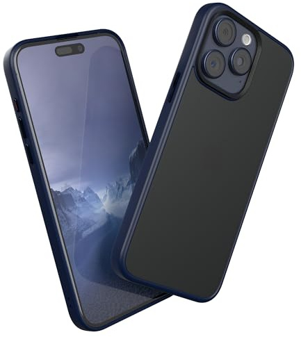 EAZY CASE - Hybrid Outdoor Case kompatibel mit iPhone 15 Pro Max Handyhülle für iPhone 15 Pro Max Hülle als Fallschutz schlanke Schutzhülle stoßfestes Cover in Matt Transparent/Nacht Blau