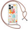 ZhuoFan Handykette für iPhone 11 Hülle mit Band, Transparent Aesthetic Blume Muster Handyhülle mit Kordel zum umhängen Necklace Case Silikon TPU + PC Stoßfest Schutzhülle, 06