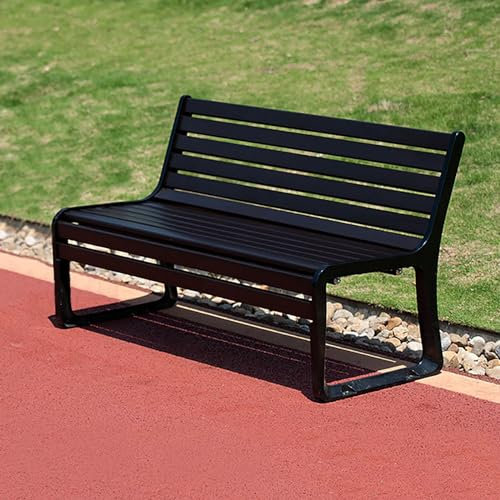 LKPMGOA Gartenbank Metall mit Rückenlehne, Gartenbänke Wetterfest für Draußen, Stuhlbeine aus Aluminiumguss + Stuhloberfläche aus Legierung