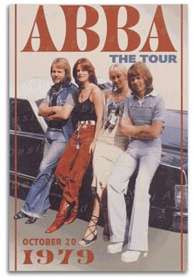 TRXU ABBA Poster, Albumcover, Musikposter für Schlafzimmer, ästhetisches Poster, dekorative Malerei, Leinwand, Wandkunst, Wohnzimmer-Poster, Schlafzimmermalerei, 50 x 75 cm, ungerahmter Stil