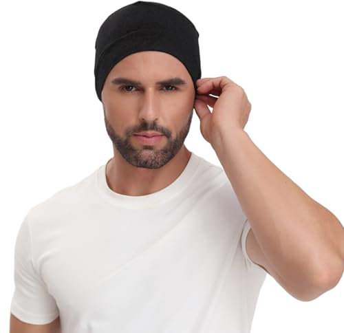 KMUTZENS Baumwollmütze Herren und Damen, Leichte Dünne Schlafmütze, Laufmütze, Fahrradmütze Unter Helm, 2er-Pack