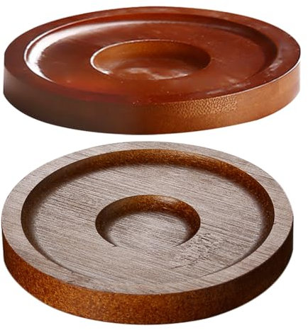 Alipis 2pcs Rotating Cup Coaster Round Coasters Round Cup Mats Wine Cup Coaster Round Cup Pad Whiskey Barrel Stave Coaster Bourbon Barrel Coaster Insulated Hot Pad Hot Pads Trivet Wooden