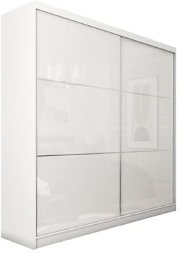 Margaret Hadas24 Kleiderschrank Vena inklusive Schiebetüren Schwebetürenschrank ((Farbe: weiß, lacobel weiß), 200 cm)
