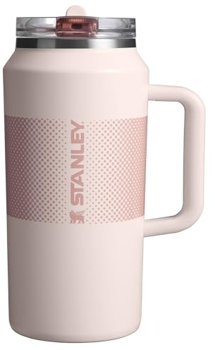 Stanley Quencher ProTour Flip Straw Tumbler with Leakproof Lid 64 oz | Built-In Straw & Handle | Cupholder Compatible for Travel | Insulated Stainless Steel Cup | BPA-Free | Rose Quartz Fade