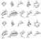 Ornazy 100 pcs 10 Styles Tibetan Dolphin Charms Antique Silver Sea Creatures Charms Vintage Sea Fish Charms for DIY Bracelet Necklace Jewellery Making