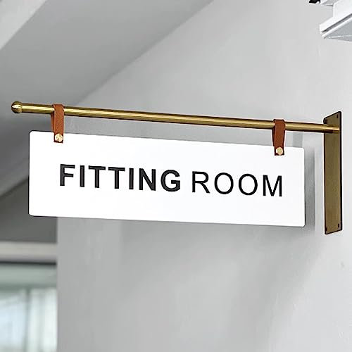 Fitting Room Sign for Business, Dressing Room Door Wall Signage, Metal Double Sided Sign, 13.8x4 Inch, for Clothing Store, Indoor or Outdoor, Easy Installation
