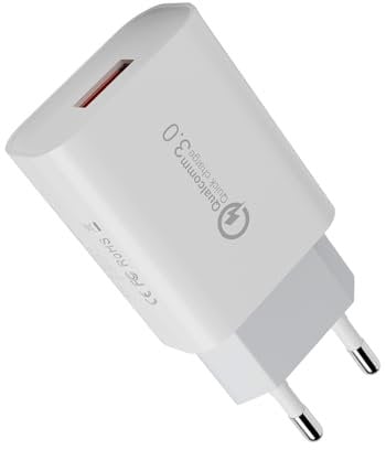 Kayshow 18W Cargador Carga Rapida Enchufe USB, Cabeza Cargador Movil USB Adaptador para Samsung Galaxy S20 S10 S9 S8 A55 A54 A51 A50 A40 A34 A25 A14 Note 8/9, iPhone, Xiaomi Redmi, Huawei, Google
