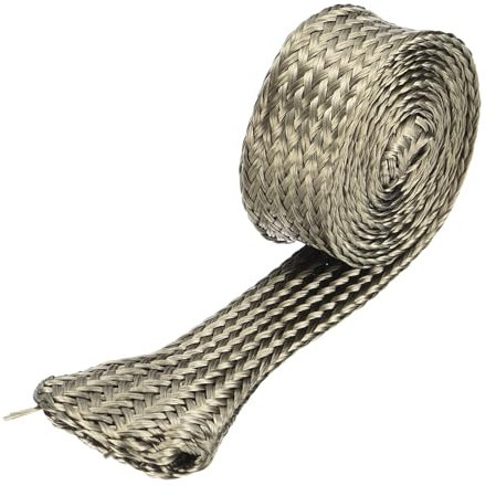 sourcing map Heat Shield Sleeve, 0.4 ID 3 Feet Heat Sleeve Automotive Wire Heat Shield Fuel Line Heat Shield Sleeve Heat Sleeve Heat Wrap 800 Degree for Wires, Titanium Color