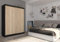 AGMAT-FURNITURE Schwebetürenschrank Inari, Kleiderschrank mit 2 Türen, Moderne Garderobe in Farbe: Schwarz, Schrank in Größe: 160 x 216 x 61 cm