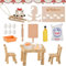 Miniatur Wichtel Zubehör Backset, Wichtel Schablone Fußabdrücke Miniatur Deko Tisch und Stühle Restaurant, Puppenhaus Zubehör Backen Wichtel Zubehör Küche Wichteltür Zubehör Deko Weihnachten 1/12