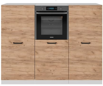 Vicco Küchenblock R-Line, Goldkraft Eiche/Weiß, 180 cm ohne Arbeitsplatte