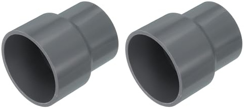 QUARKZMAN Reductor de Tubería de UPVC 50 * 40mm Gris 2Pcs | Conector Reductor Acoplamiento para Tubería, Kit de Accesorios de Plomería PVC para Fontanería de Alcantarillado, Gris