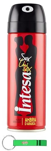 12x Intesa Deodorante Sex Unisex Ambra d'Arabia - Deodorant Deo Spray 125ml + Beni Culinari Kostenloser Schlüsselanhänger