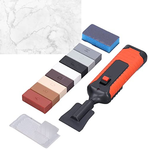 Ceramic Tile Repair Kit Electric, Floor Repairing Kit with Electric Heating Pen and Wax Block Tiles Gaps Repairing Tools, for Walls Floor Tile Porcelain Crack Gaps Repairs