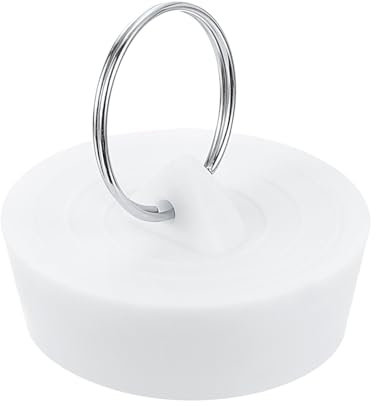 QUARKZMAN Tapón De Goma para Fregadero, Tapón De Desagüe De Bañera Adecuado para 1-1/2 A 1-5/8 Sello De Tapón De Fregadero con Anillo Colgante para Baño Cocina Lavandería, Blanco