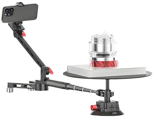 Tragbare Video-Drehplattform,360 Degree Spinner,Einstellbarer Aufnahmewinkel,Professioneller Drehteller Für Fotografie, Drehbarer Kameraschieber,Foto-Videokabine